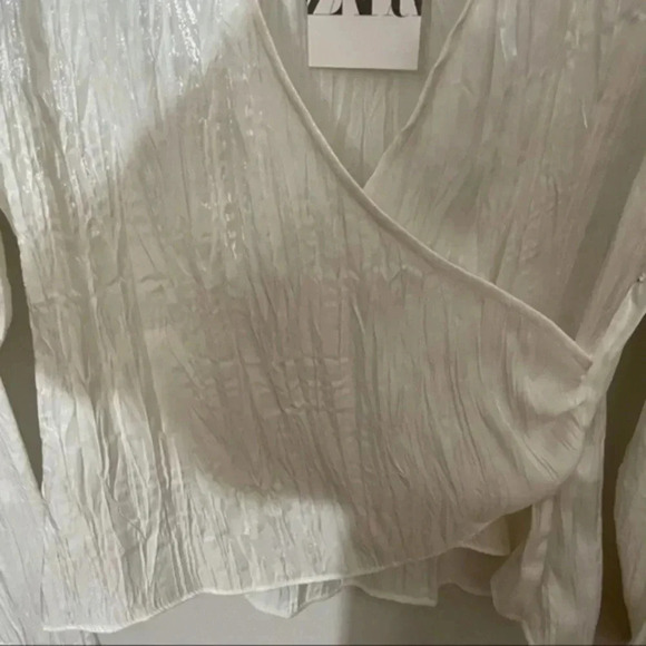 Zara wrinkle satin effect blouse  7969/258 - Picture 4 of 8